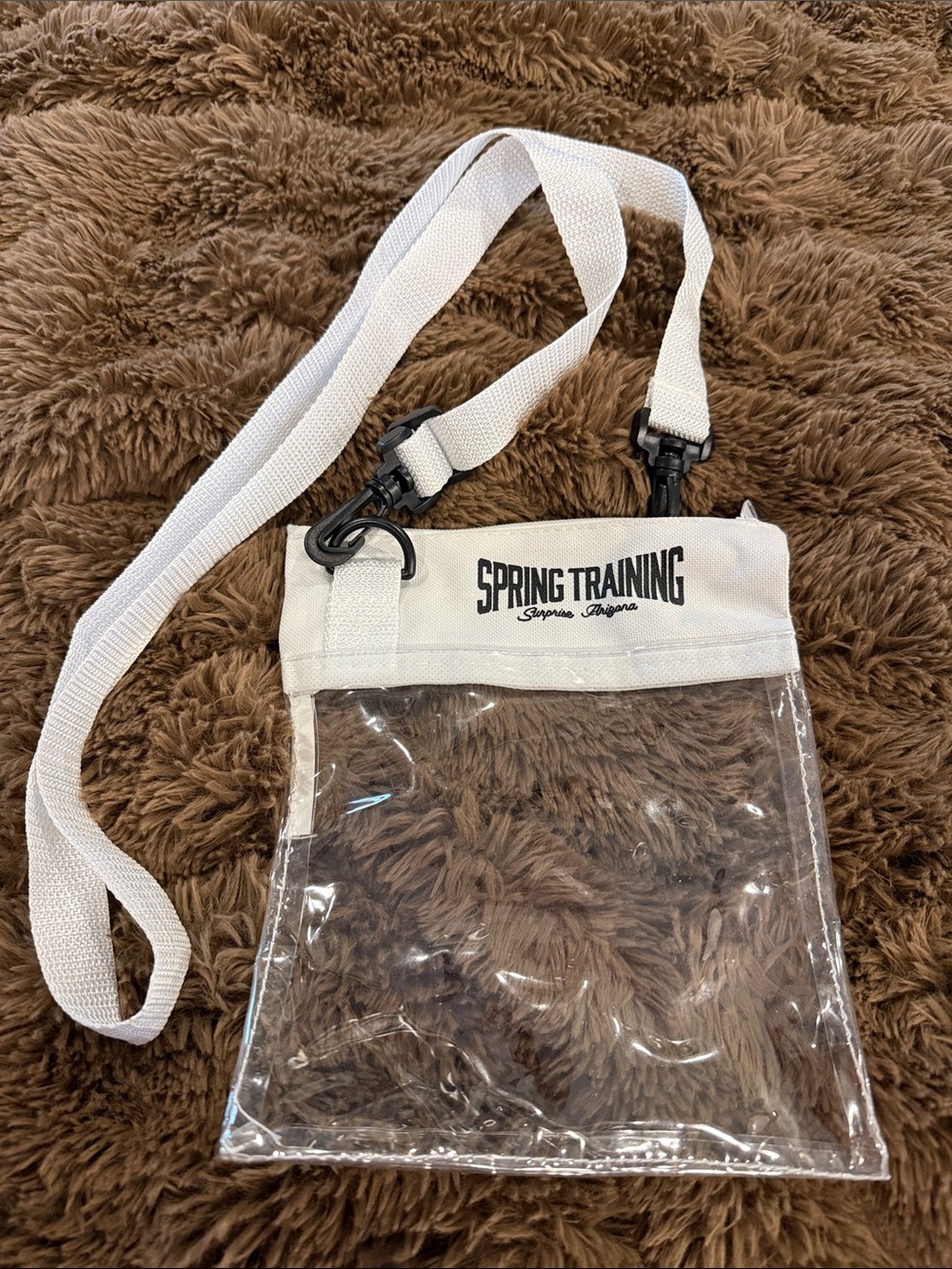 Clear Surprise AZ Spring Training PVC Crossbody Bag with White Canvas Trim